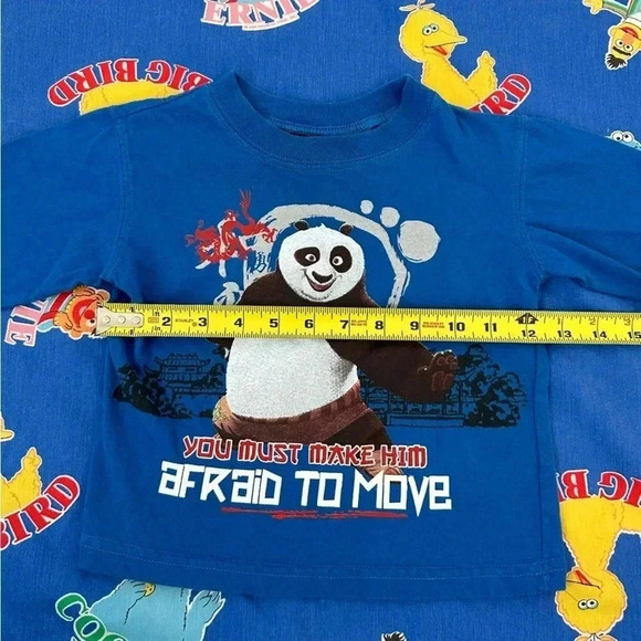Y2K 2008 Kids Dreamworks Kung Fu Panda Blue Long Sleeve Tee Size 18-24M - Picture 3 of 7